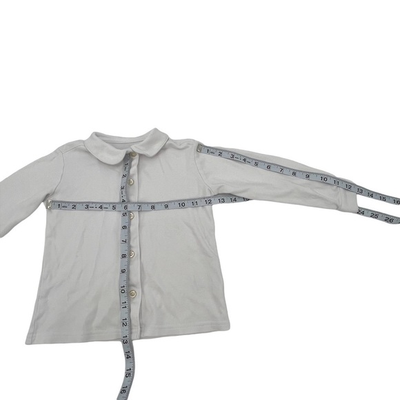 Lands End White Long Sleeve Peter Pan Collar Button Up Shirt Size 4 Girl’s - Picture 4 of 7